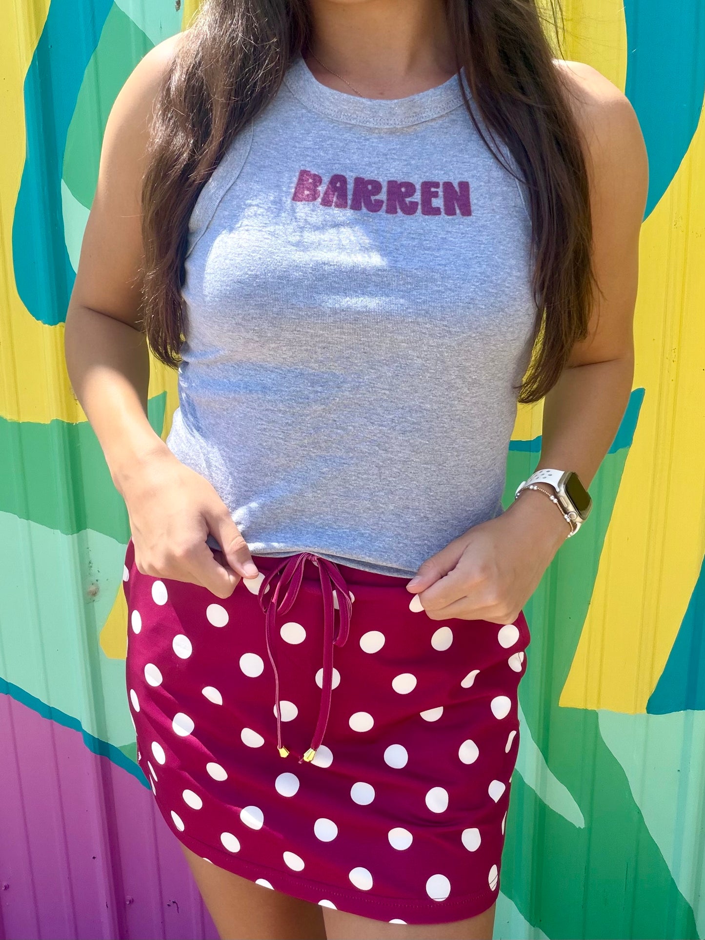Barren Cropped Racer Back Tank Top