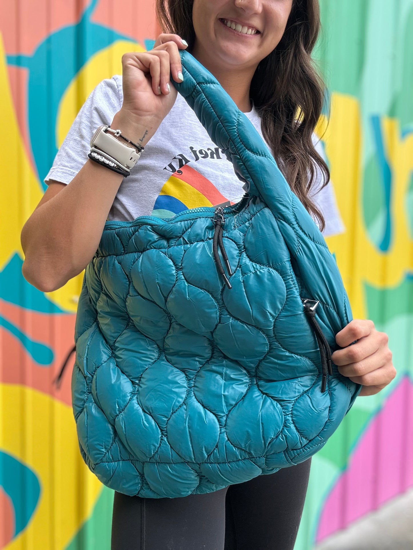 Oversized Quilted Hobo Tote Bag