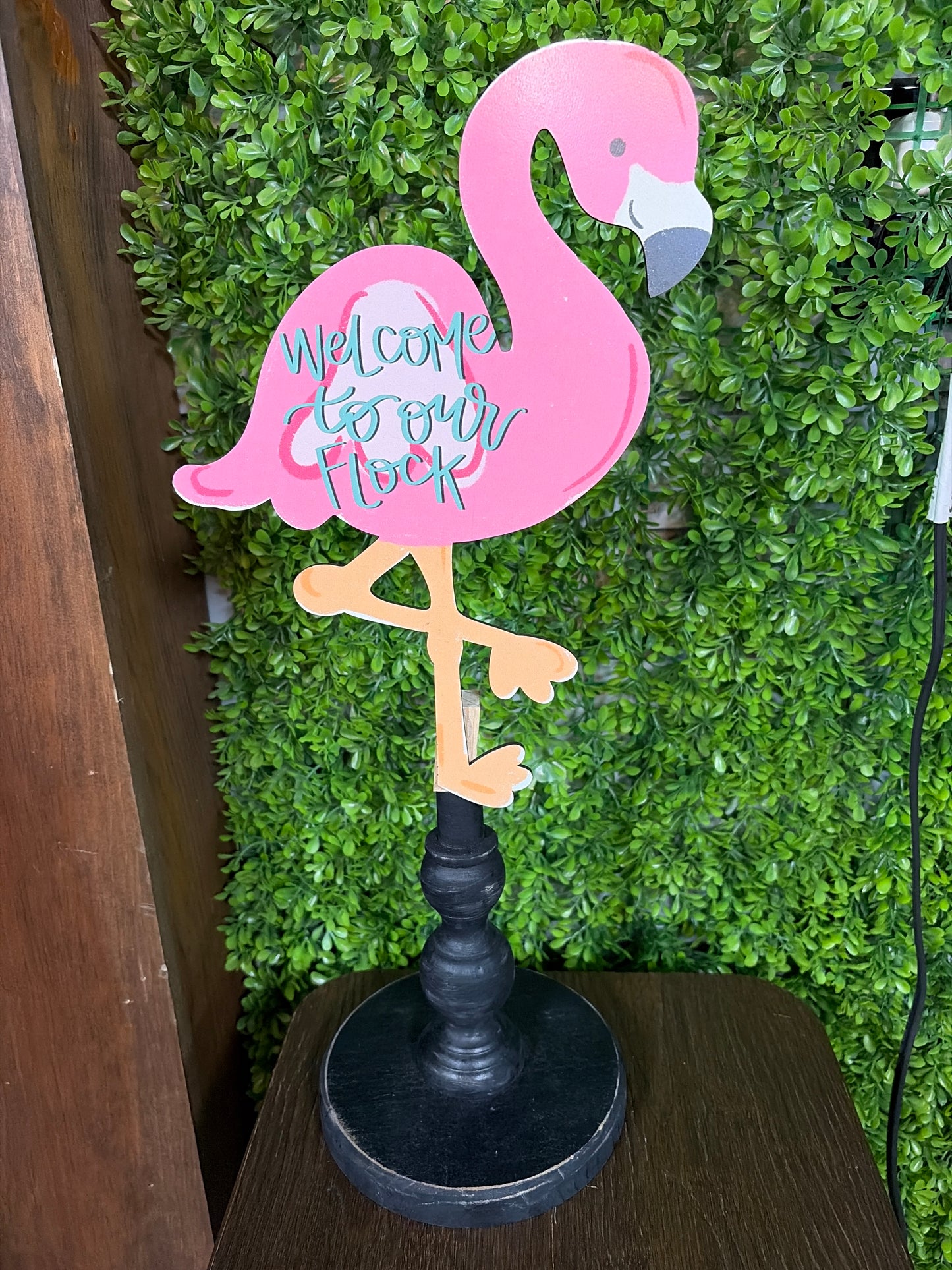 Welcome To Our Flock Flamingo Topper