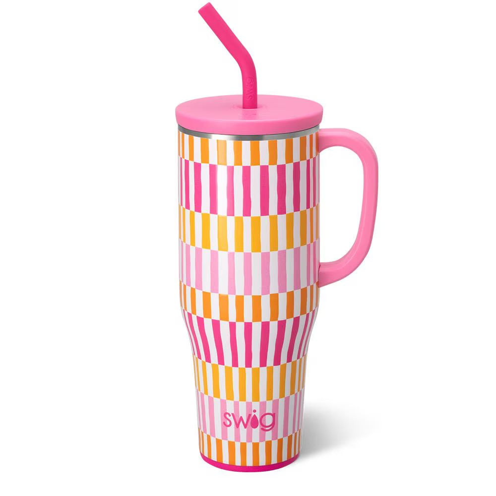 40 Oz Sherbet Stripe Swig Mega Mug