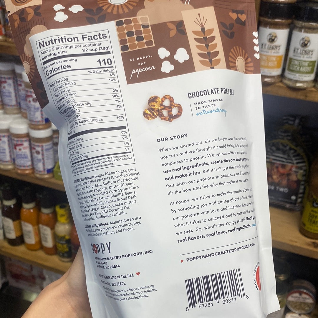 Poppy Chocolate Pretzel Popcorn