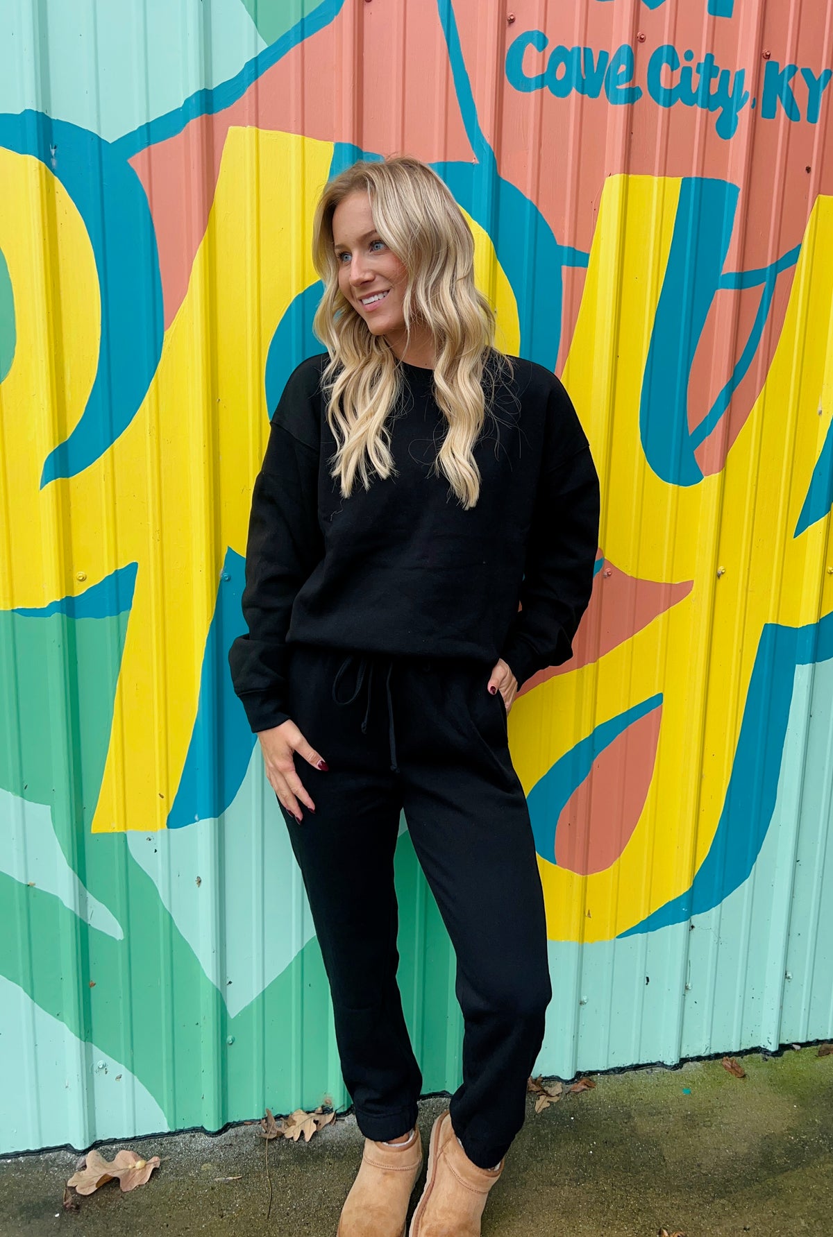 Black Long Sleeve Matching Set