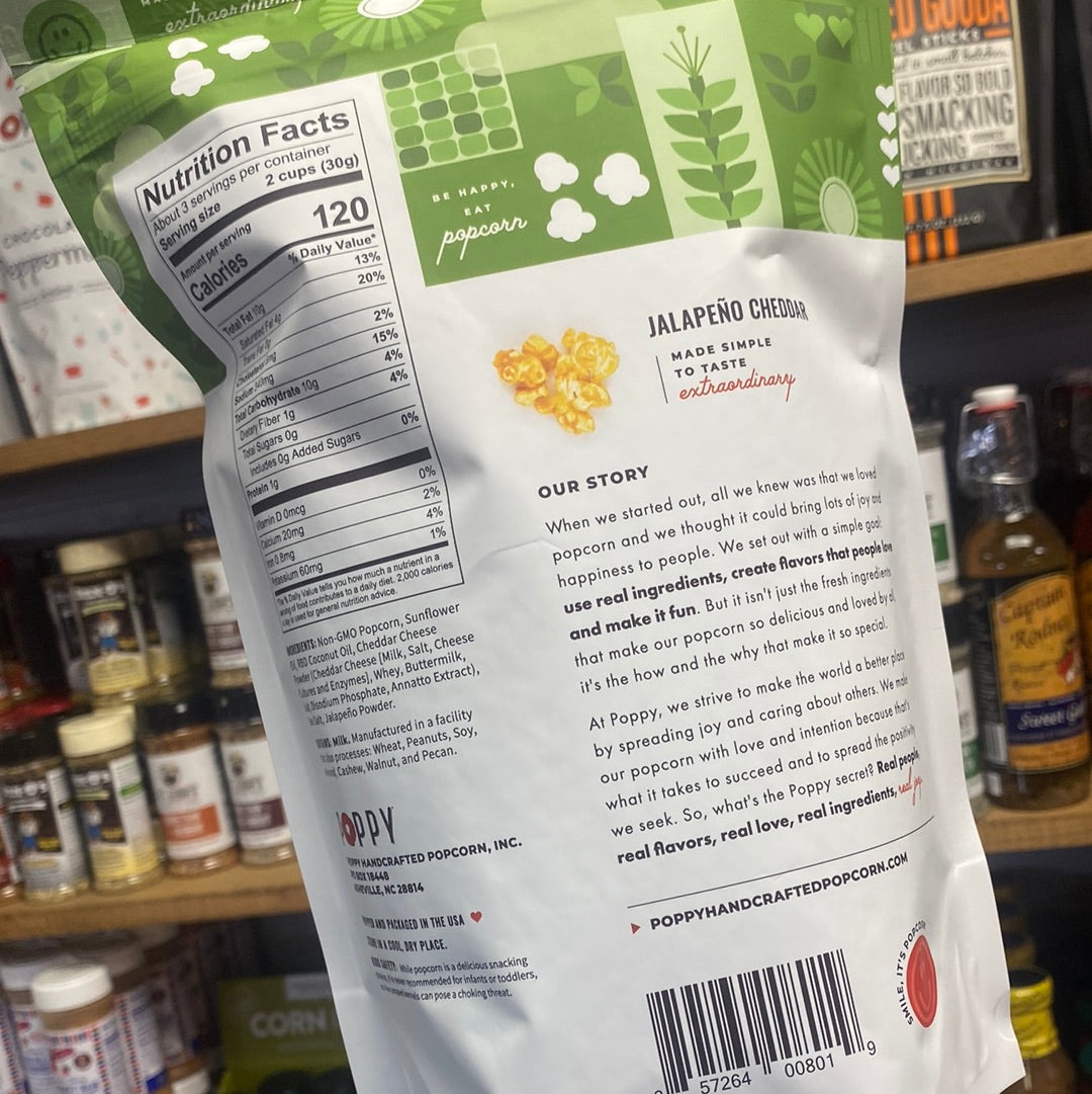 Poppy Jalepeno Cheddar Popcorn