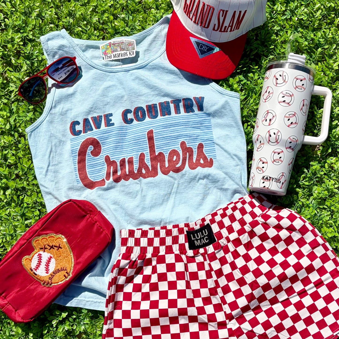 Retro Cave Country Crushers Comfort Colors Tank - Light Blue