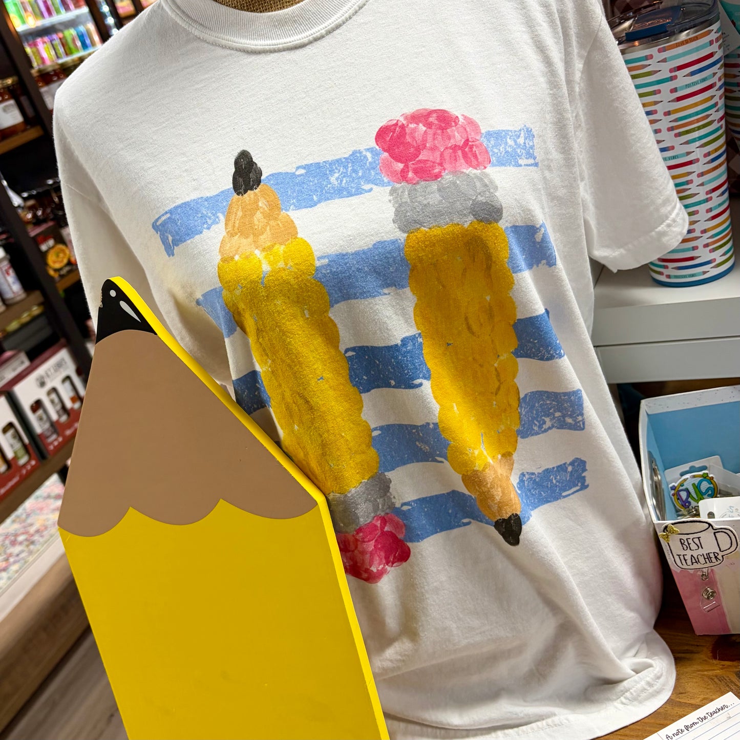 Painted Preppy Pencils Comfort Colors Tee