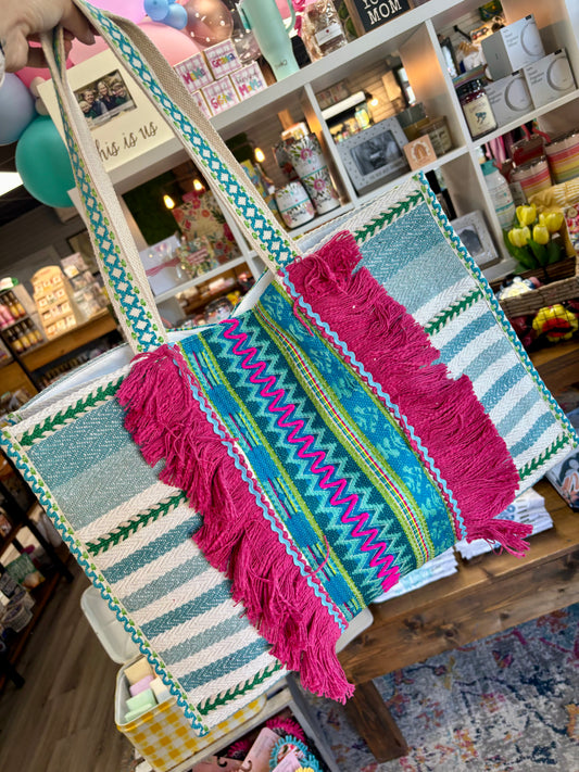 Teal and Magenta Tote