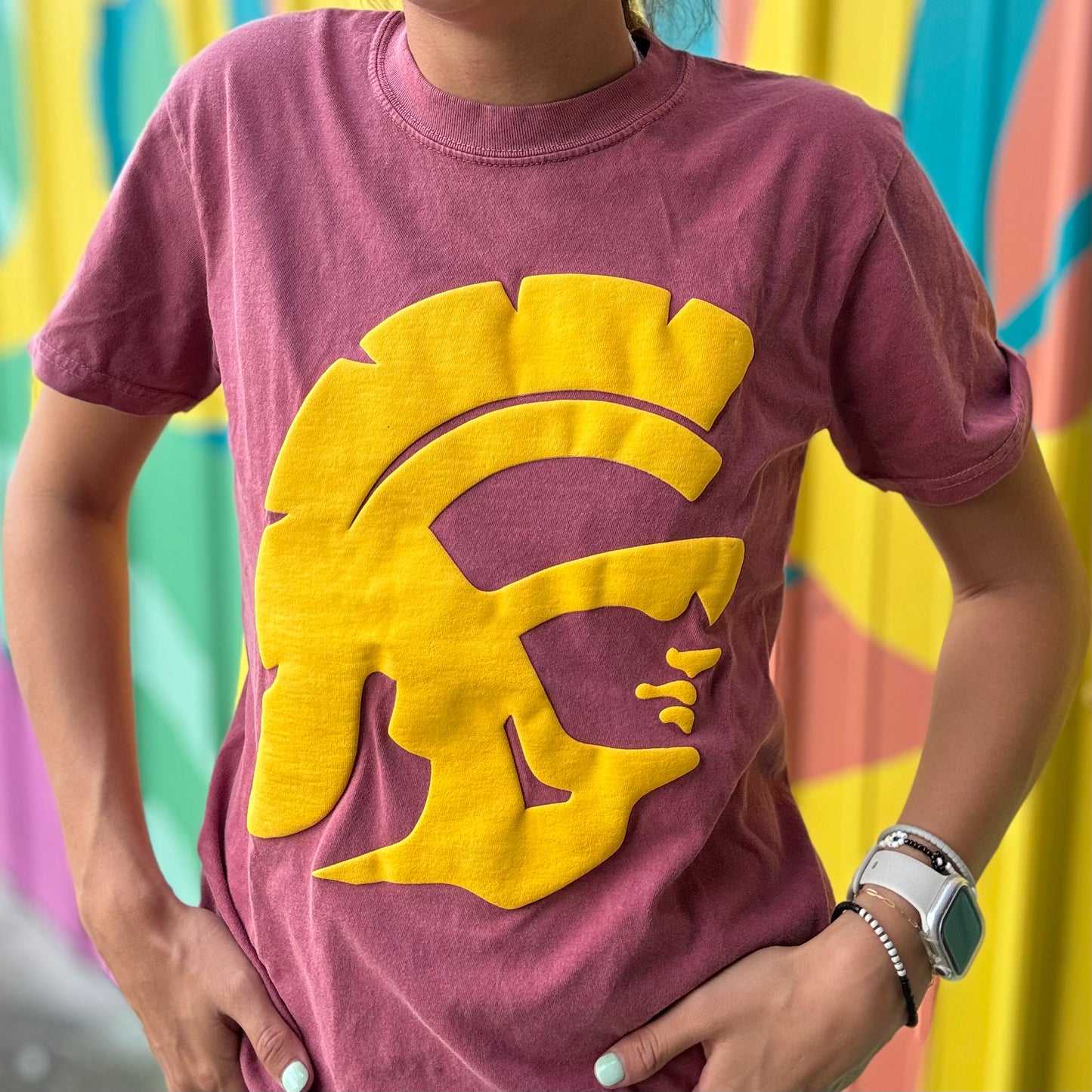 Trojan Head Puff Ink Comfort Colors Tee