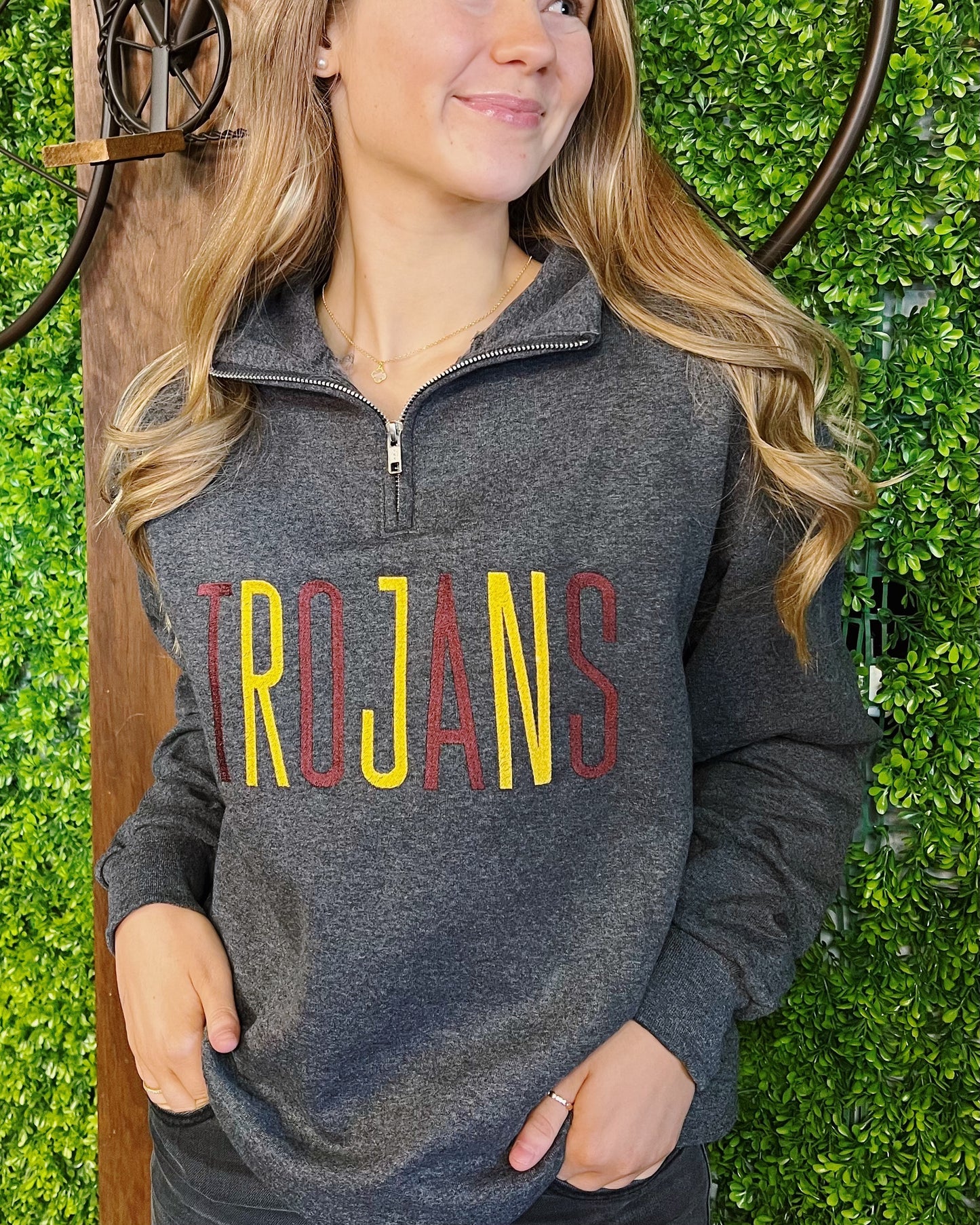 Trojans Embroidered Quarter Zip