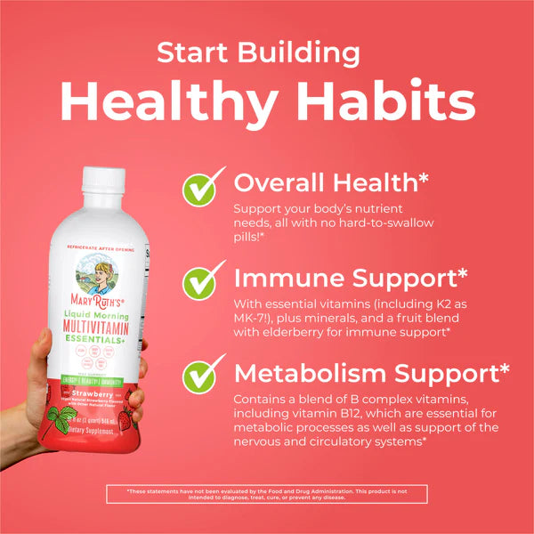 Mary Ruth’s Liquid Morning Multivitamin Essentials - Strawberry (32oz)