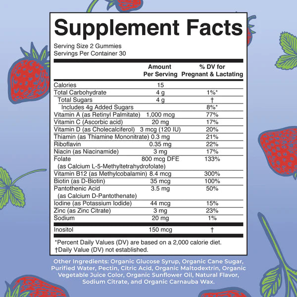 Mary Ruth’s Organic Prenatal & Postnatal Multivitamin Gummies