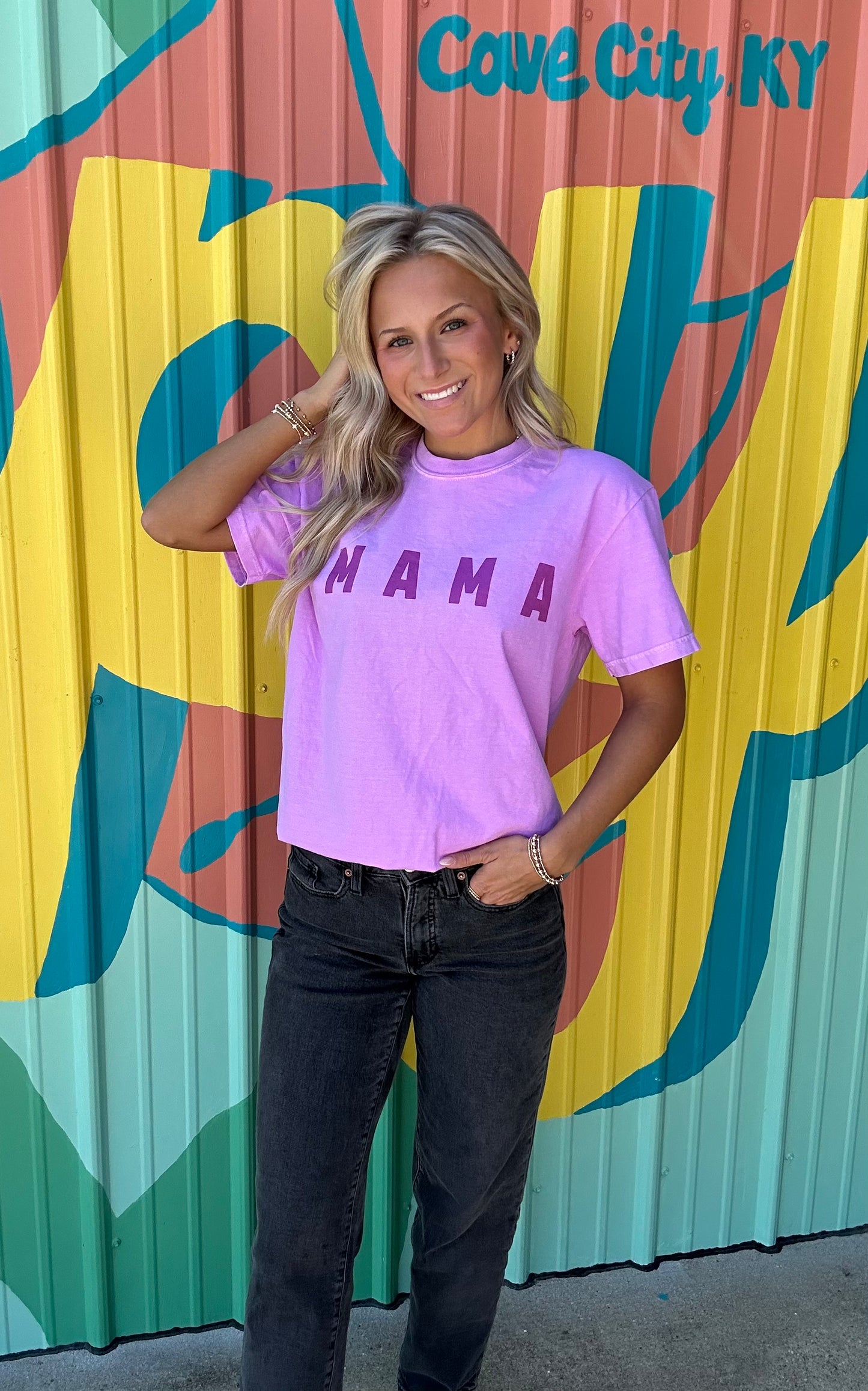 MAMA Purple Monotone Comfort Colors Tee