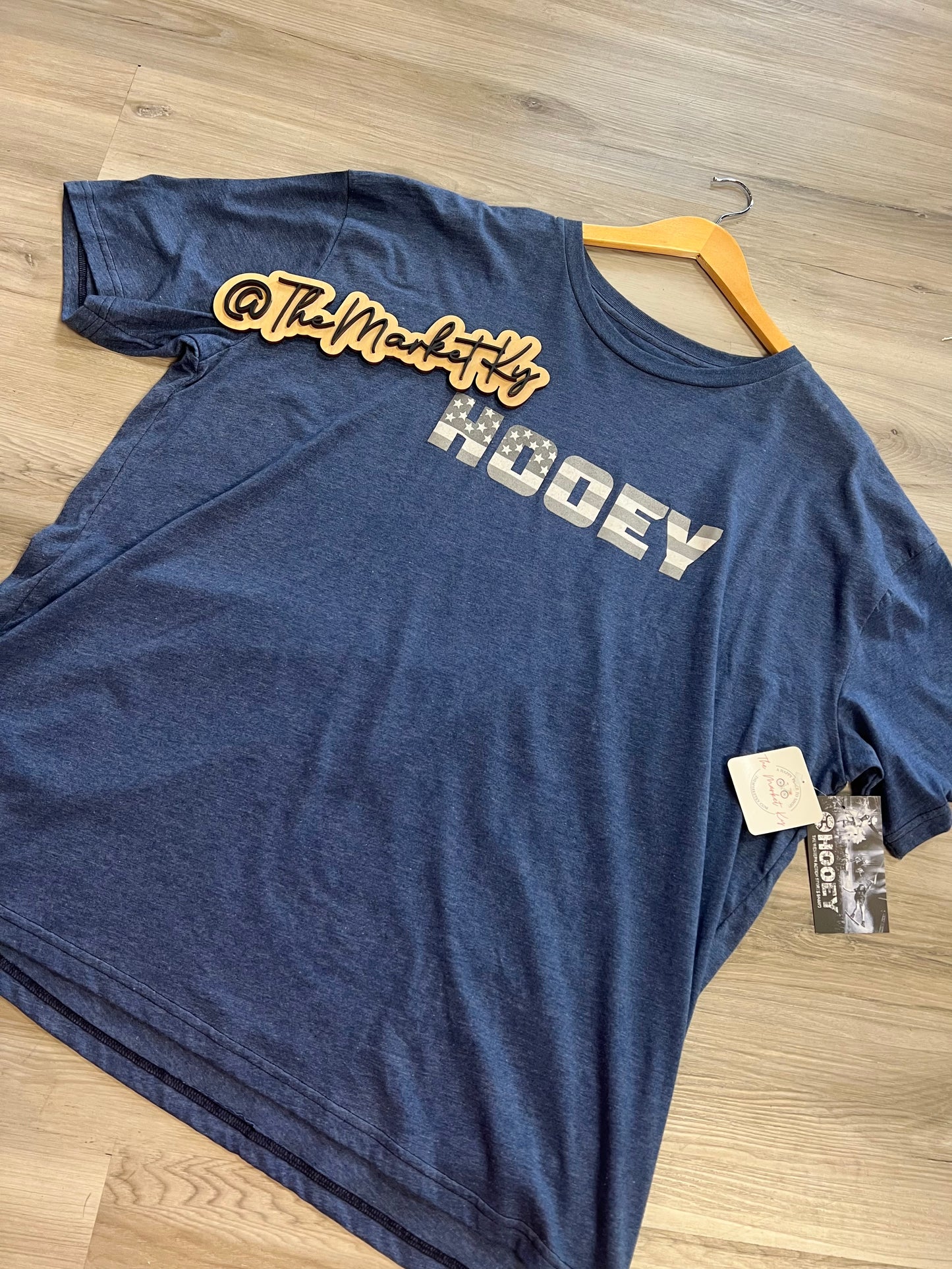 Hooey Men’s “Patriot” Navy Crew Neck Short Sleeve with Grey/White Logo