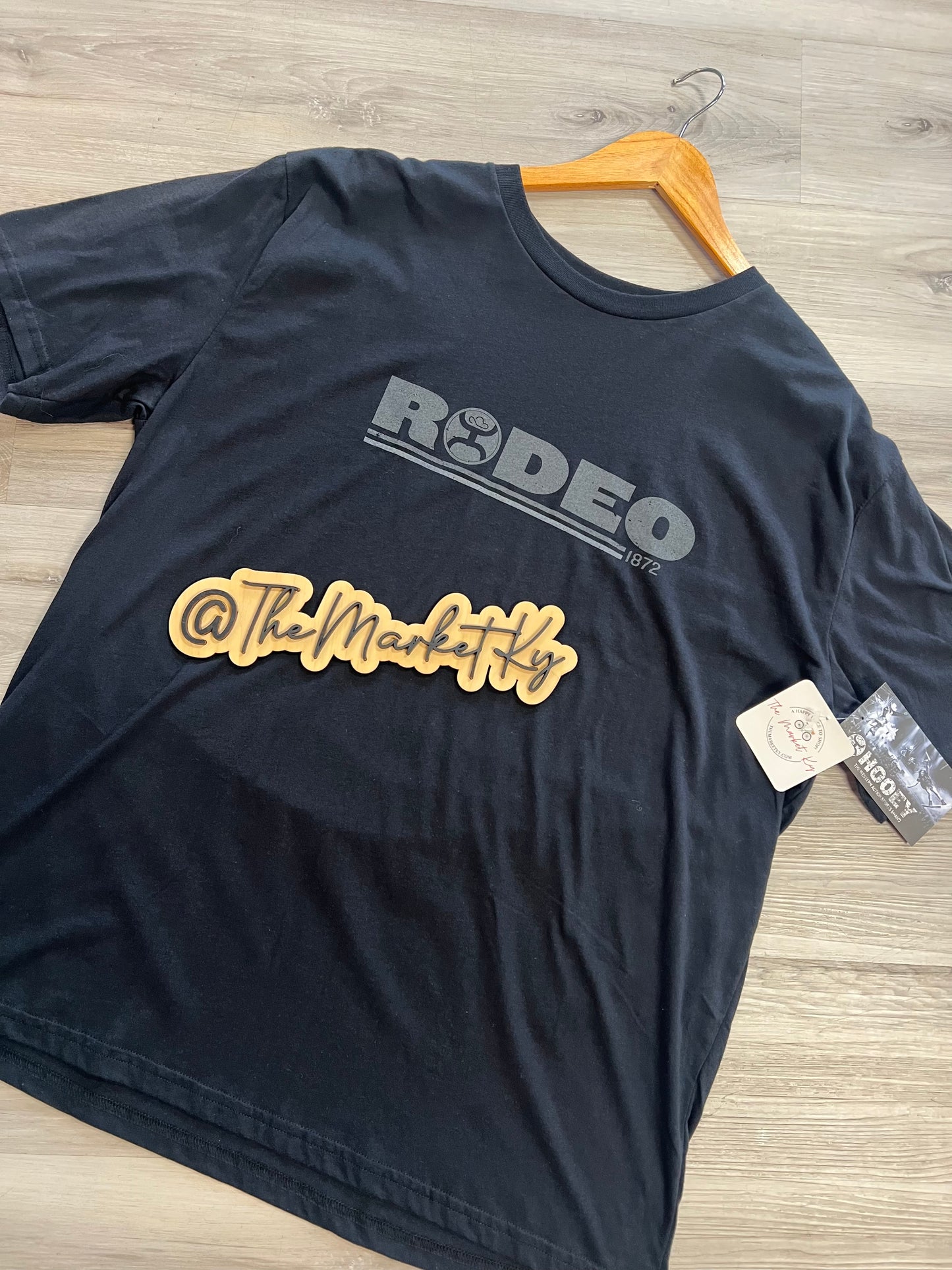 Hooey Men’s “Rodeo” Black Crew Neck Short Sleeve with Grey Logo