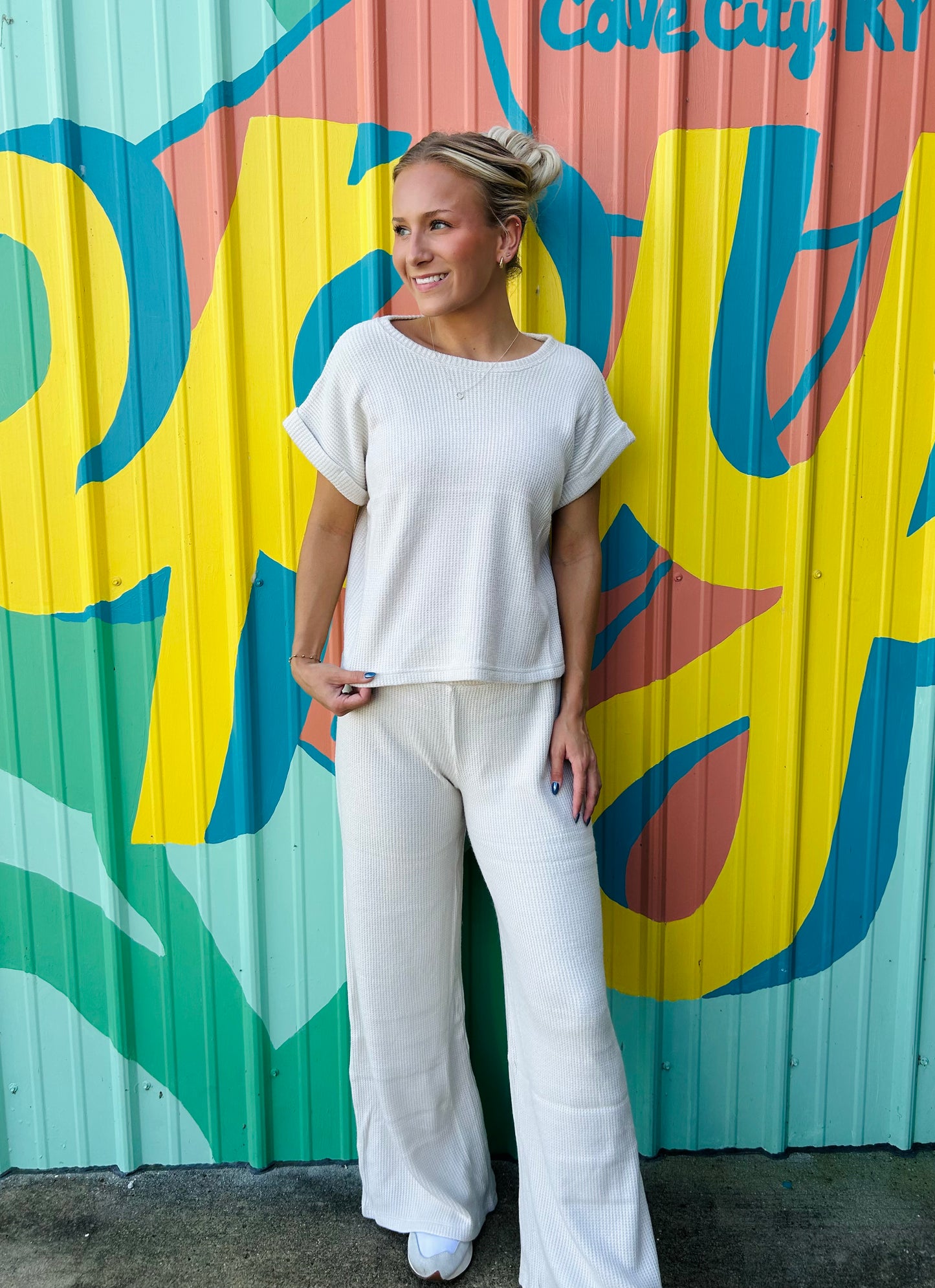 Sand Beige 2 Piece Matching Set- Lightweight Sweater