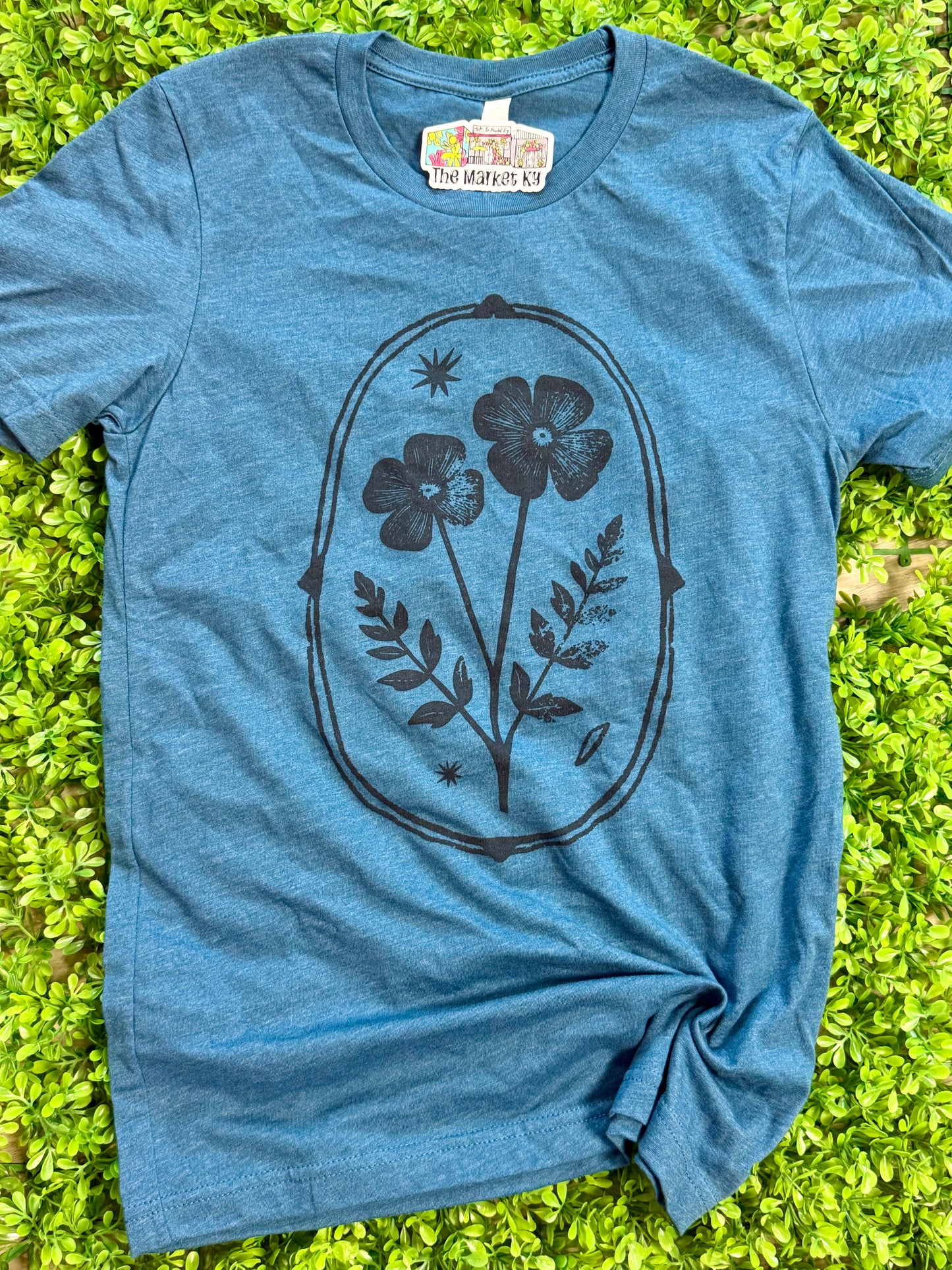 Wildflower Bloom Tee - Dark Blue