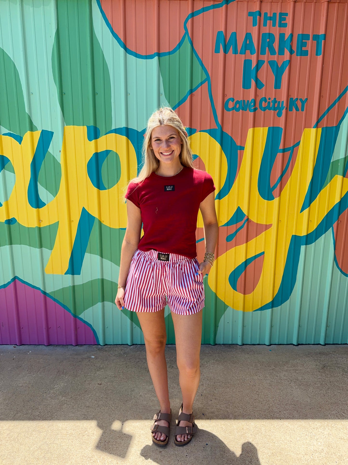 LuluMac Striped Boxer Shorts: Red & White