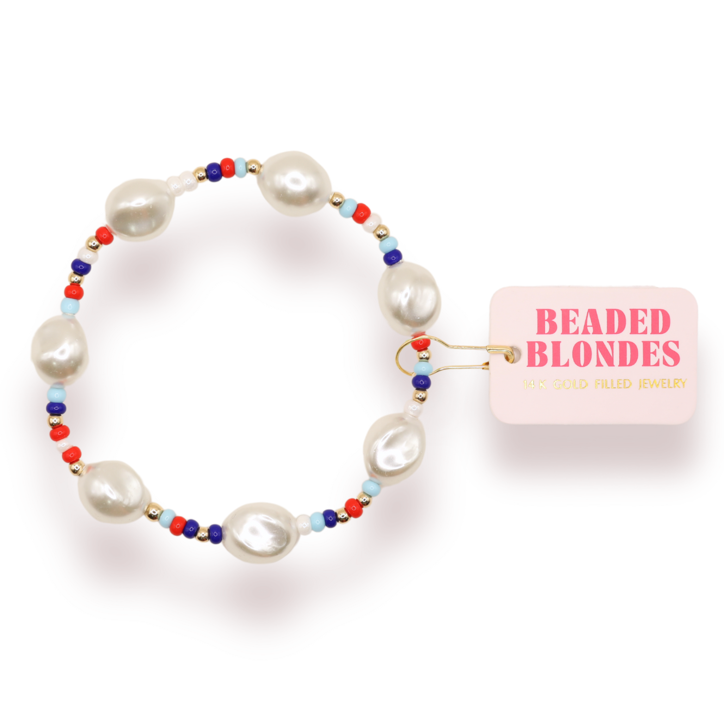 Red, White and Blue Sadie Sprinkle Bracelet: Standard 6.75 inch