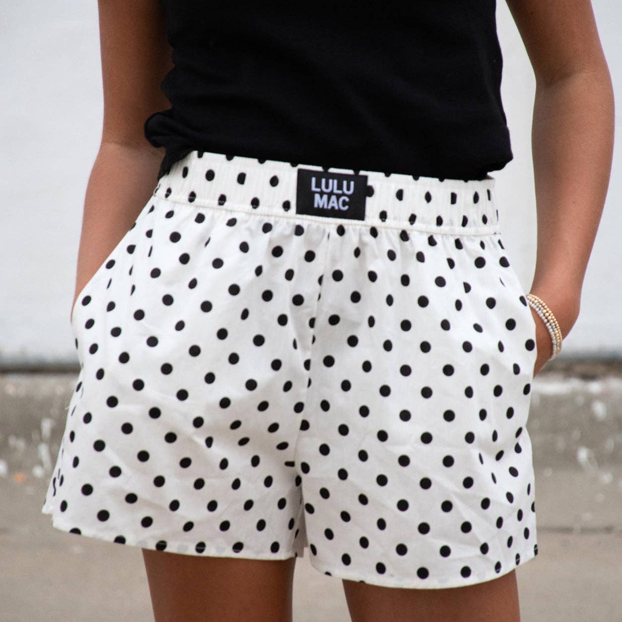 Lulu Mac White/Black Polka Dot Short