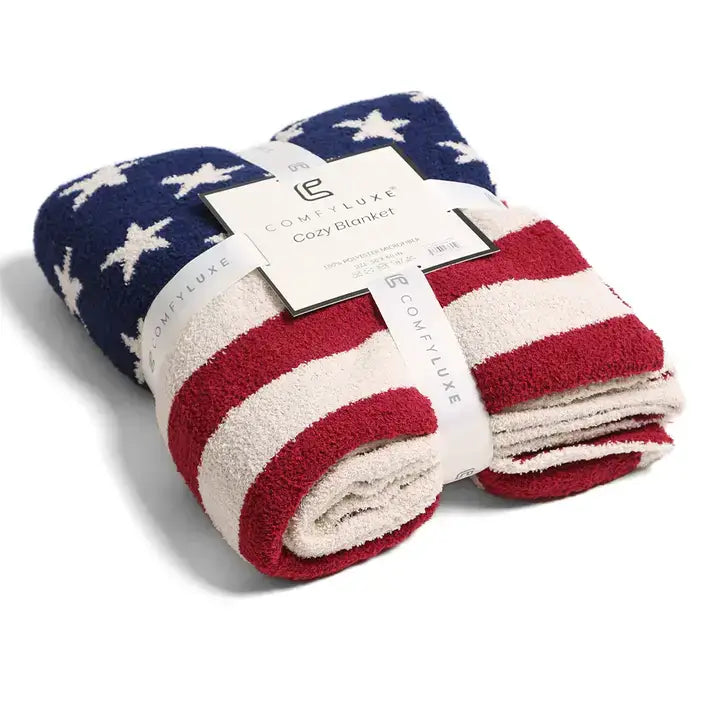 American Flag Design Cozy Soft Throw Blanket : RDNV / One Size