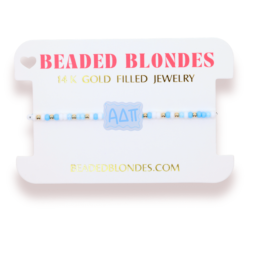 Alpha Delta Pi Block Bracelet on Color: Standard 6.75 Inch