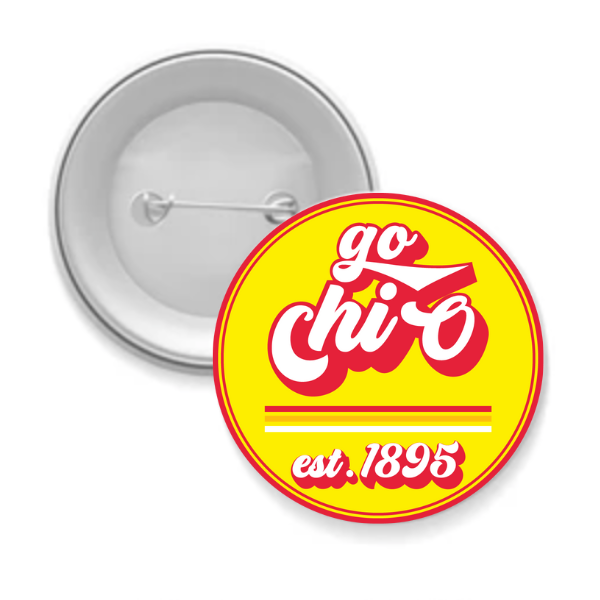Sorority Button - Go Chi Omega 3” Round