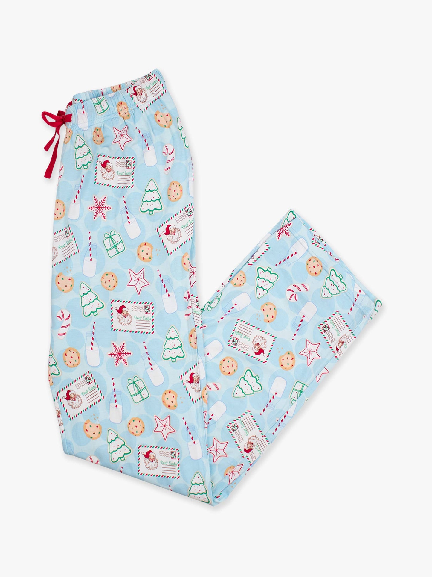 SoftSnooze™ Adult Bamboo Viscose Santa Sweets Pajama Pants: Blue Adult L