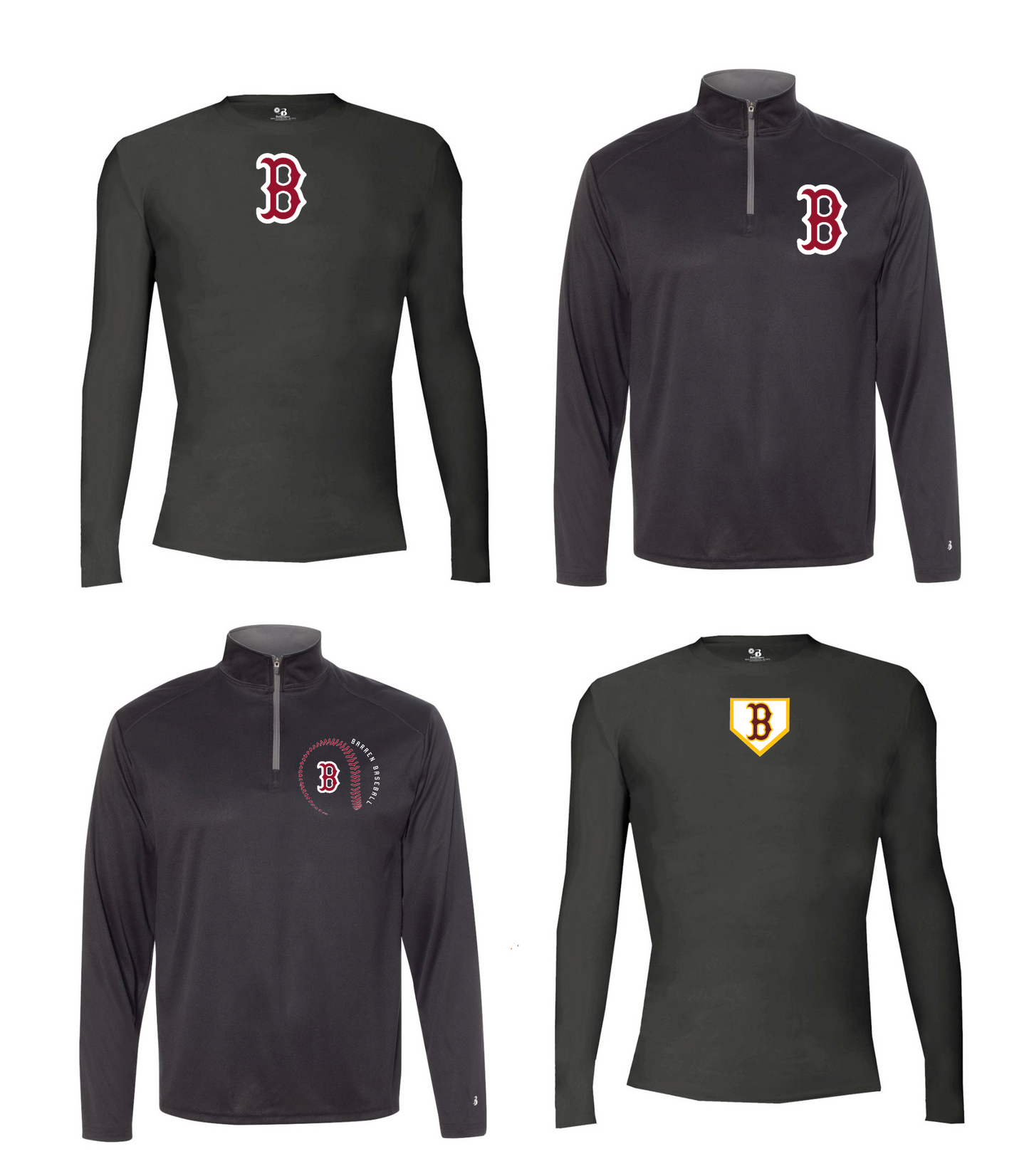 Barren Baseball Compression Long Sleeve or Quarter Zip