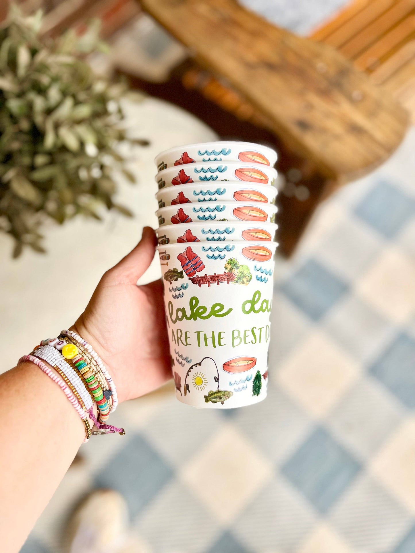 Collage Style Lake Reusable Cup