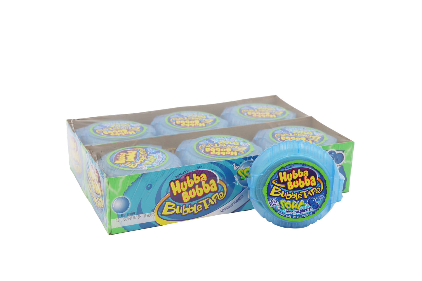 Hubba Bubba Sour Blue Raspberry Bubble Tape, 2.0oz,