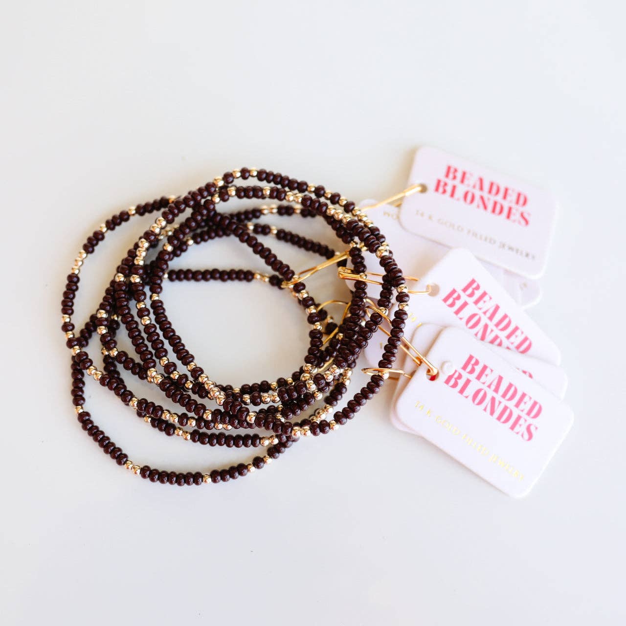 Dark Brown Sprinkle Bracelet: Standard 6.75 inch