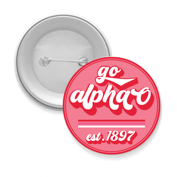 Sorority Button - Go Alpha Omicron Pi 3” Round