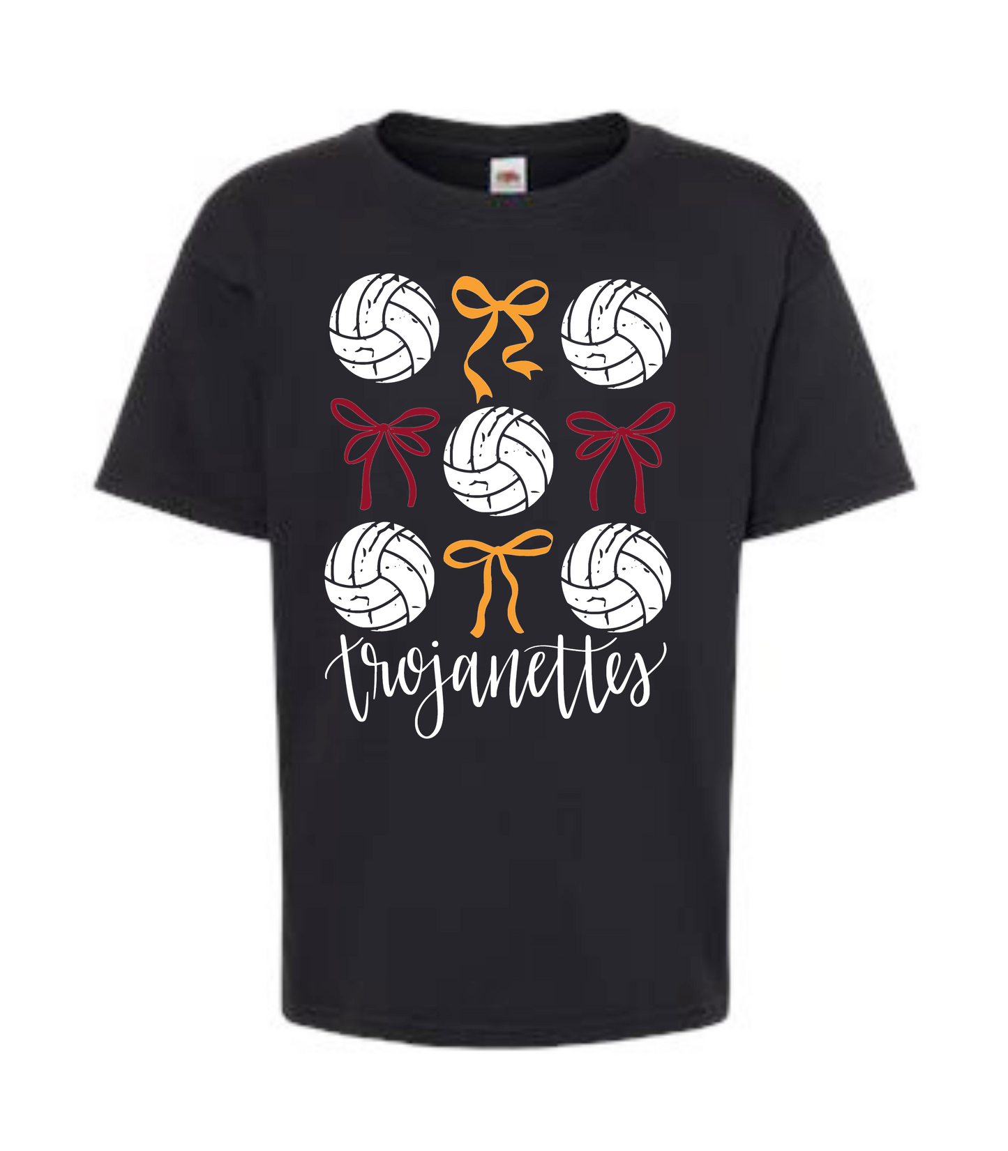 Trojanettes Volleyball Tee- Bows