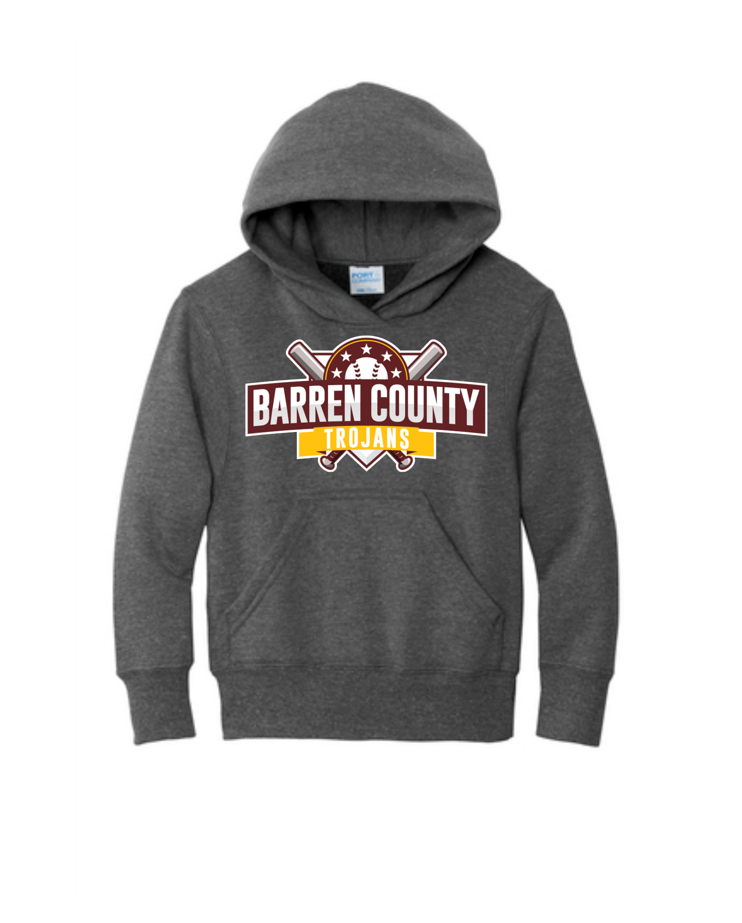 BC BASEBALL Grey Hoodie- YOUTH