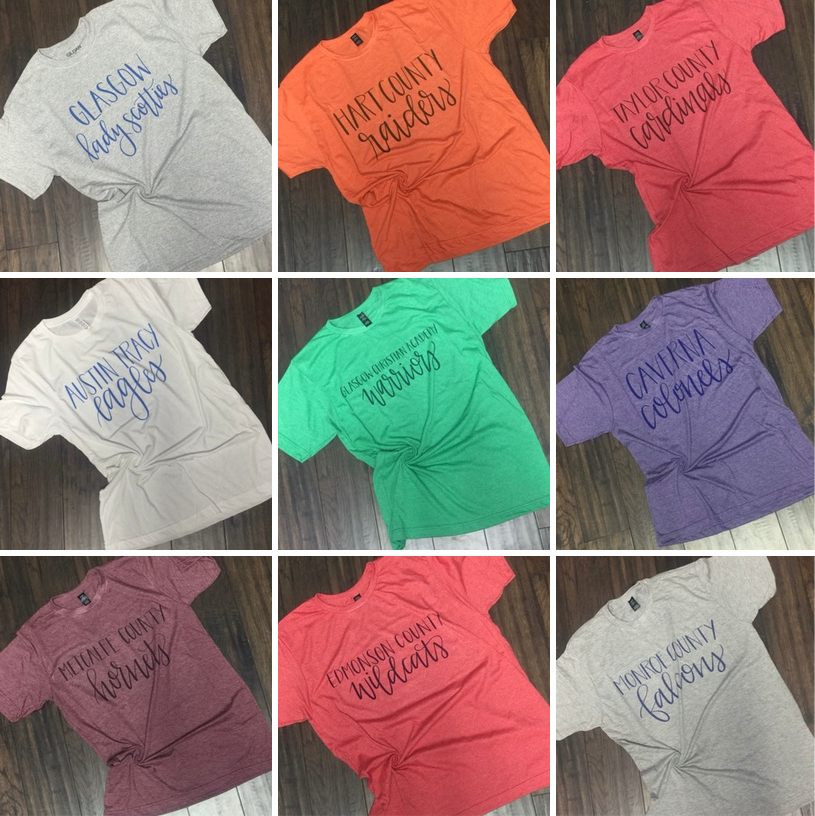 Hand Lettered School Spirit Tee (Choose Your School)