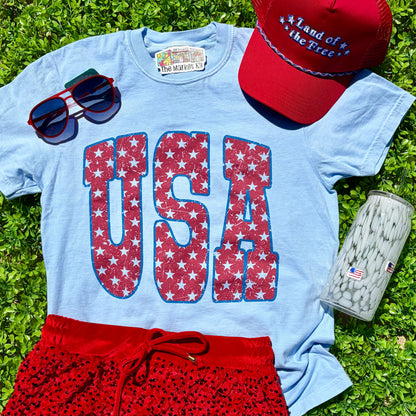 USA Star Pattern Comfort Colors Tee