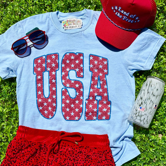 USA Star Pattern Comfort Colors Tee