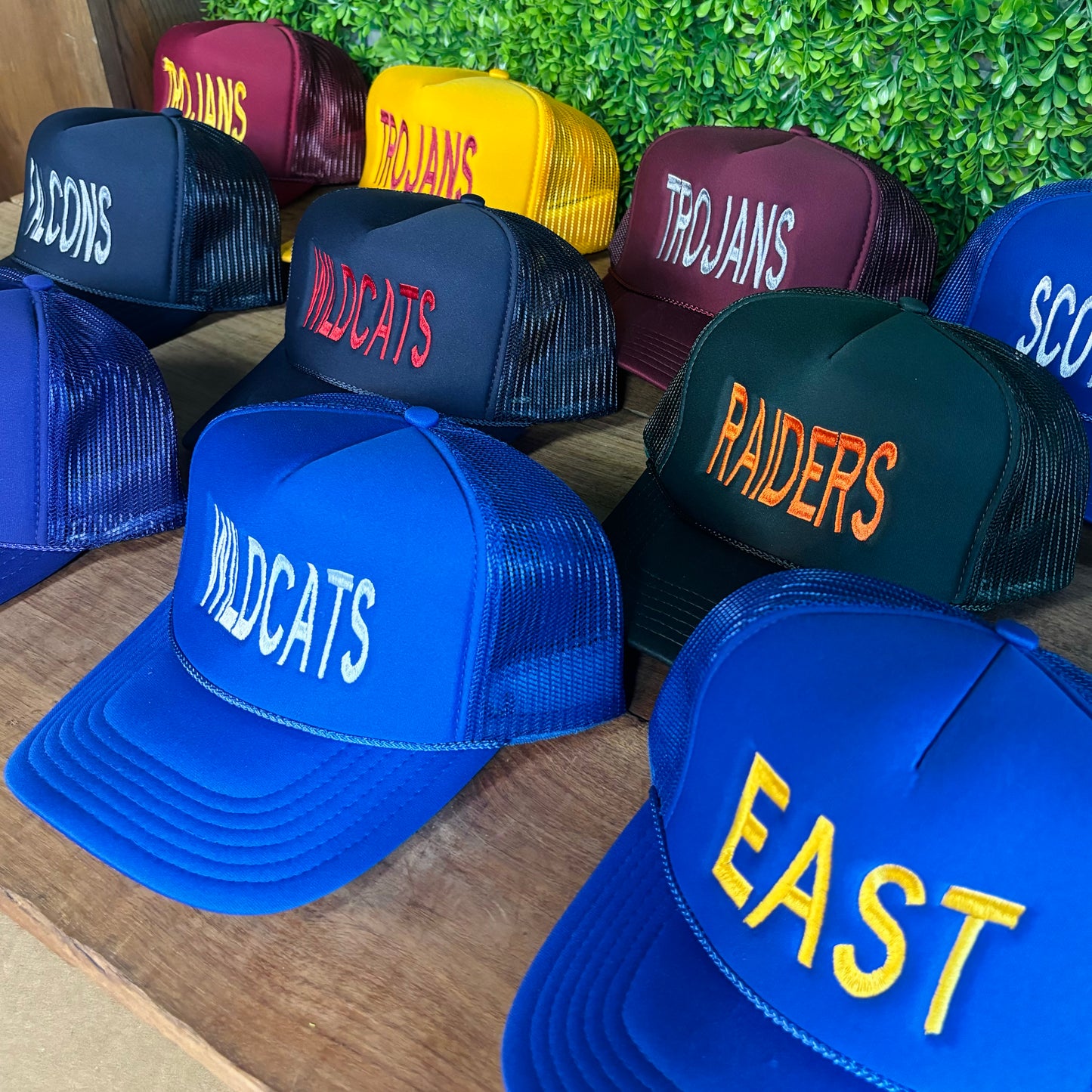 Embroidered School Spirit Trucker Hats (Options)