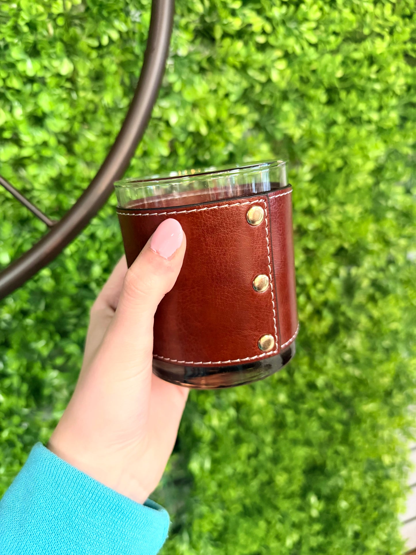 Kentucky Bourbon Leather Wrapped Rocks Glass