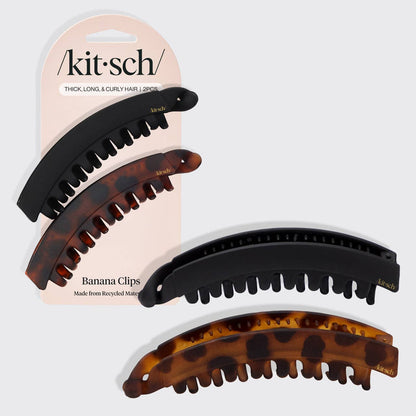 Banana Clip 2pc- Black & Tort