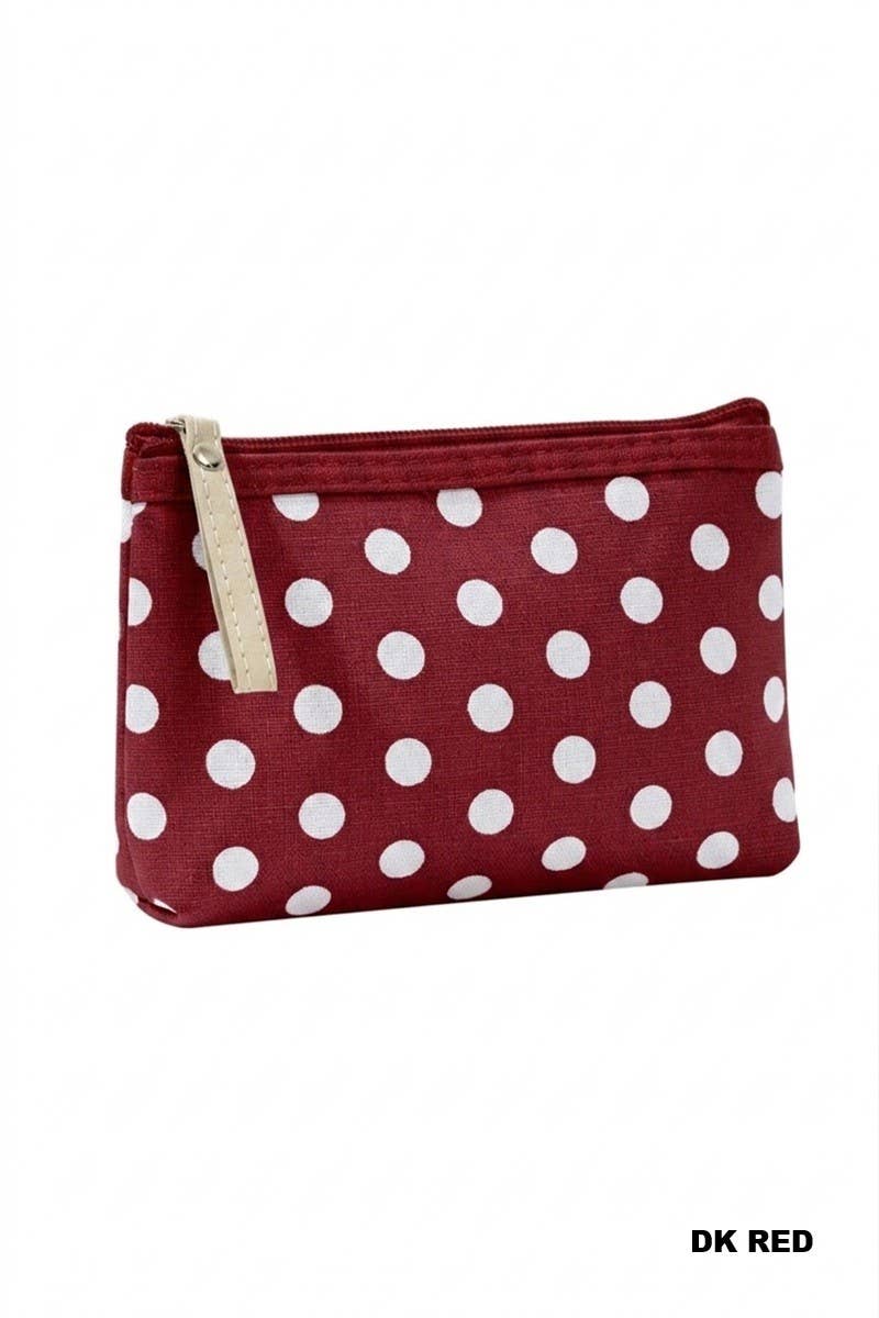 Polka Dot Cosmetic Clutch: DK RED / 1(ONE SIZE)