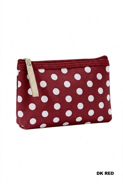 Polka Dot Cosmetic Clutch: DK RED / 1(ONE SIZE)