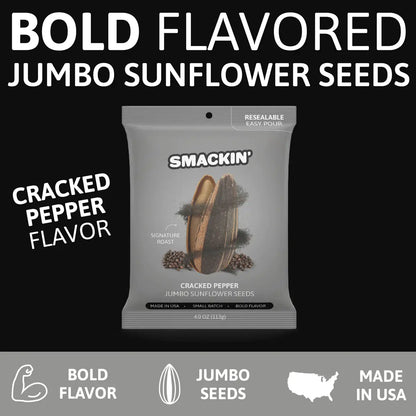 SMACKIN' Cracked Pepper Sunflower Seeds (4 oz)