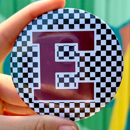 E Checkered Button