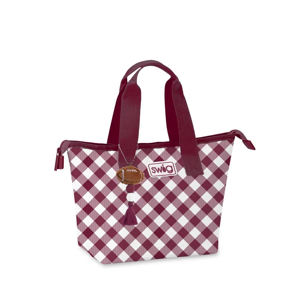 Gameday Gingham Maroon Swig Lunchi Lunch Bag