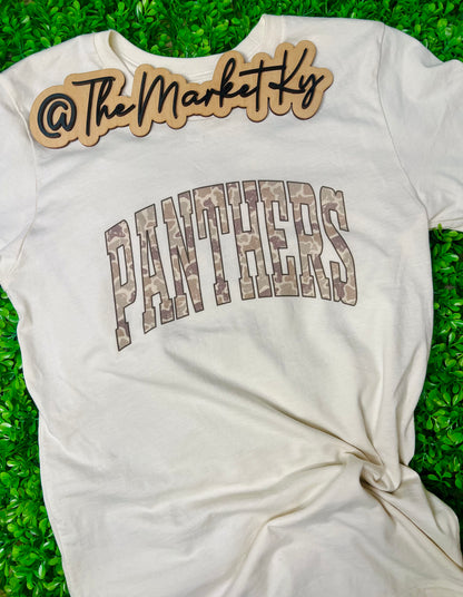 Panthers Cream & Camo Tee