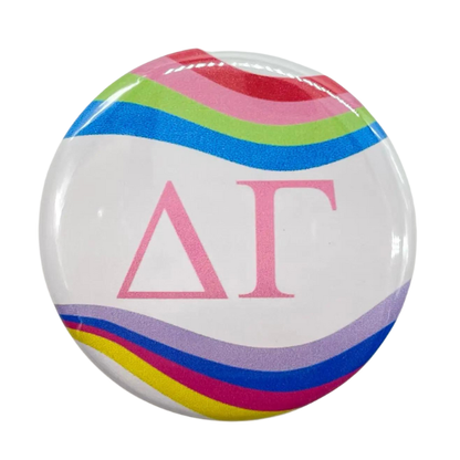 Sorority Button - Retro Wave Design: 3" Round / Delta Zeta