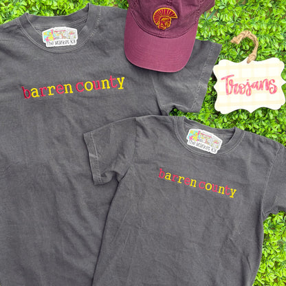 Barren County Embroidered Comfort Colors Tee (Youth & Adult)