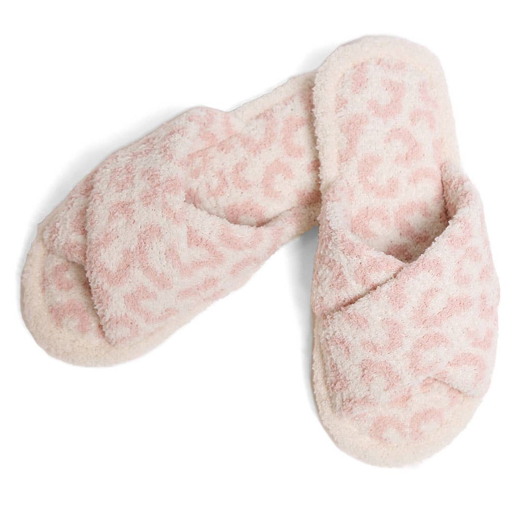 Luxury Soft Crossover Leopard Pattern Slipper: GREY / S/M