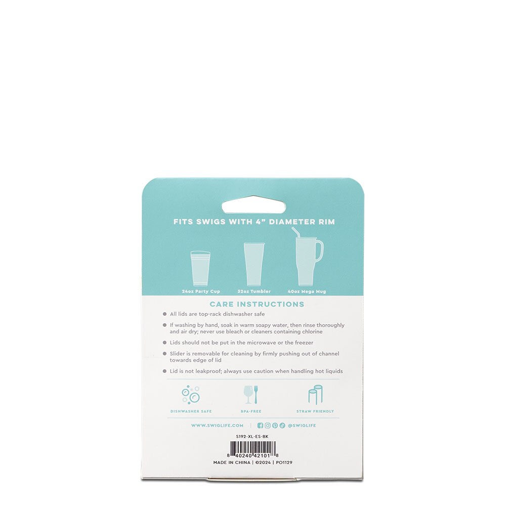 Swig Black EZ Slider Lid (X-Large)