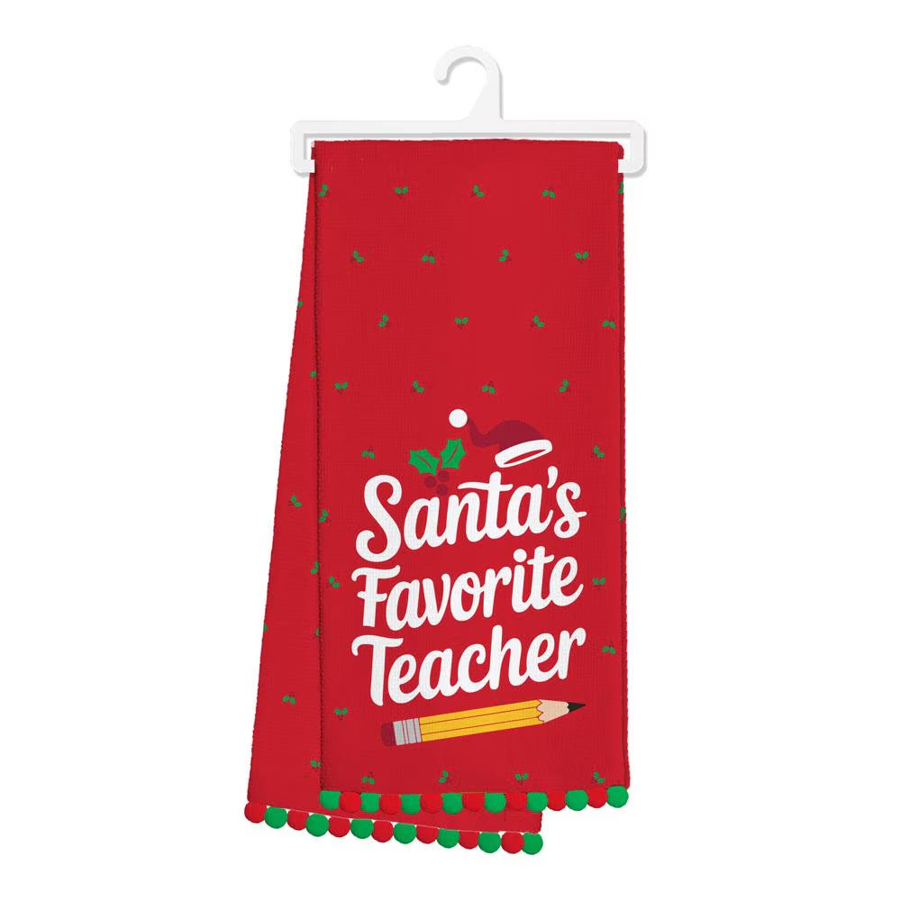 Santa’s Favorite Teacher Swig Tea Towel